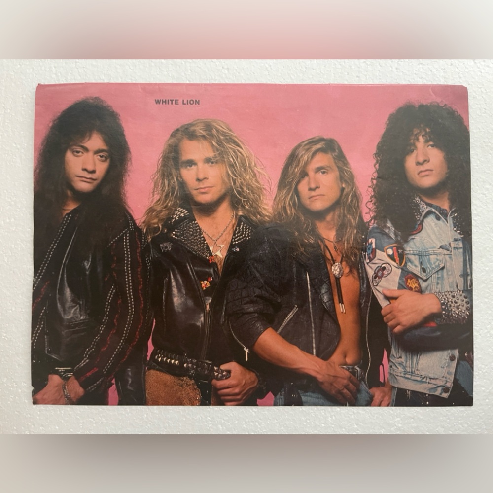 White Lion Vintage Band Pinup - Pink Background